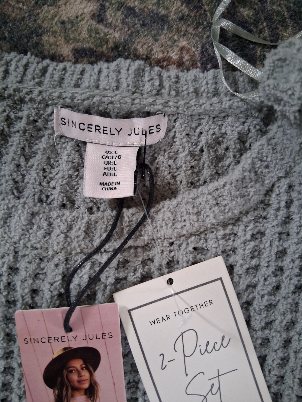 Sincerely Jules Light Gray Textured Crewneck Sweater